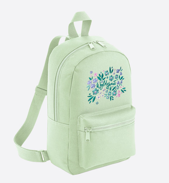 Wyld Heart Embroidered Mini Backpack: Mint